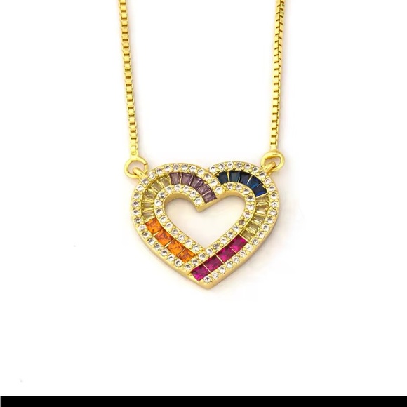 Romantic sexy Heart Shape Rainbow braguette Pendent Long Snake Necklace Jewelry - Picture 5 of 5